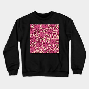 Modern abstract Matisse inspired design in beautiful dusky pink and burgundy on a cream background Crewneck Sweatshirt